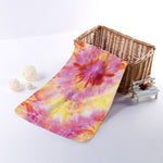 Pink And Yellow Tie Dye Print Towel