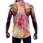 Pink And Yellow Tie Dye Print Training Tank Top