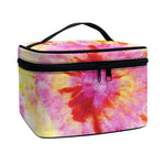 Pink And Yellow Tie Dye Print Travel Makeup Bag