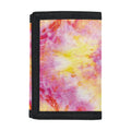 Pink And Yellow Tie Dye Print Trifold Wallet
