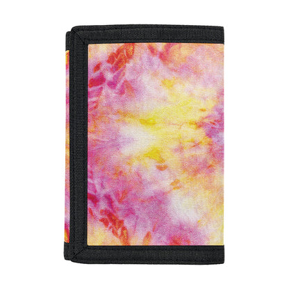 Pink And Yellow Tie Dye Print Trifold Wallet