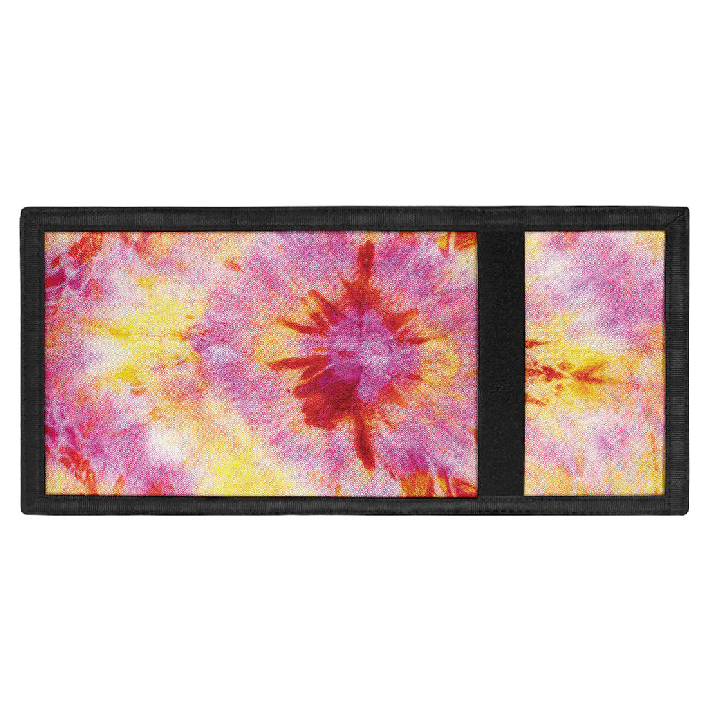 Pink And Yellow Tie Dye Print Trifold Wallet