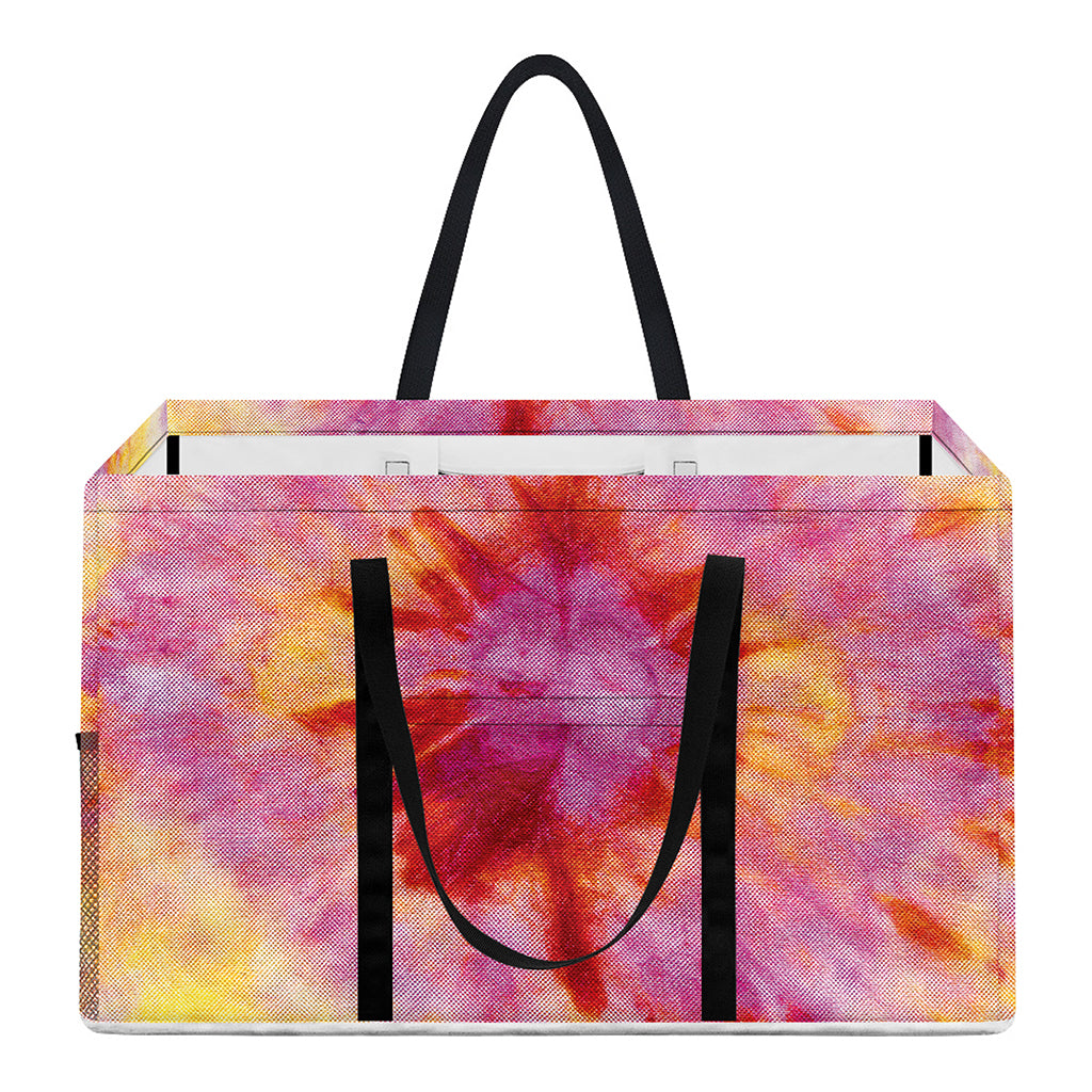Pink And Yellow Tie Dye Print Utility Tote Bag