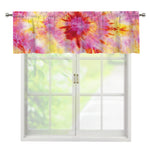 Pink And Yellow Tie Dye Print Window Valance