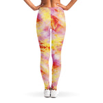 Pink And Yellow Tie Dye Print Women's Leggings