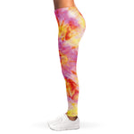 Pink And Yellow Tie Dye Print Women's Leggings