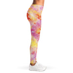 Pink And Yellow Tie Dye Print Women's Leggings