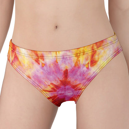 Pink And Yellow Tie Dye Print Women's Panties