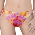Pink And Yellow Tie Dye Print Women's Thong