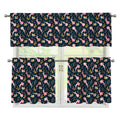 Pink Axolotl Pattern Print 3 Piece Kitchen Curtains