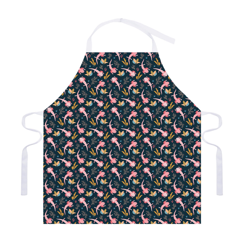 Pink Axolotl Pattern Print Adjustable Apron