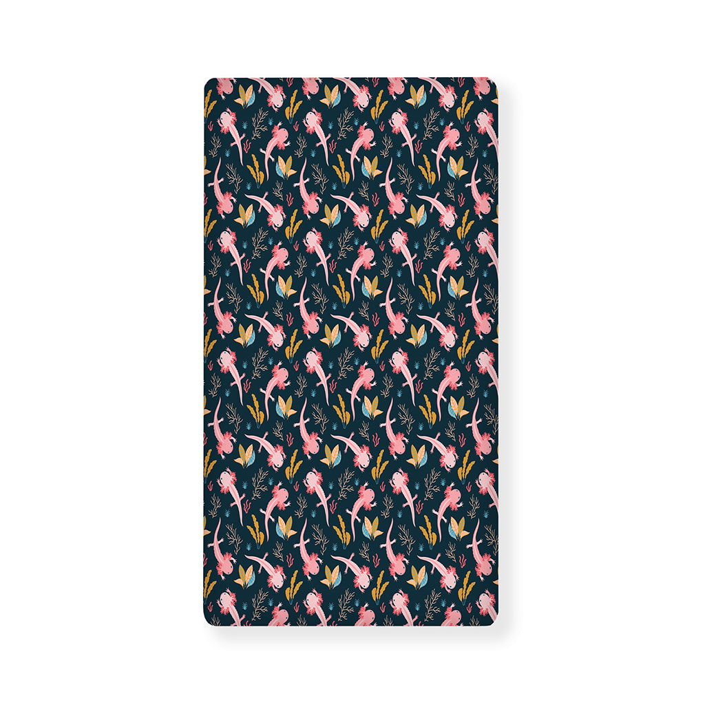 Pink Axolotl Pattern Print Baby Crib Sheet