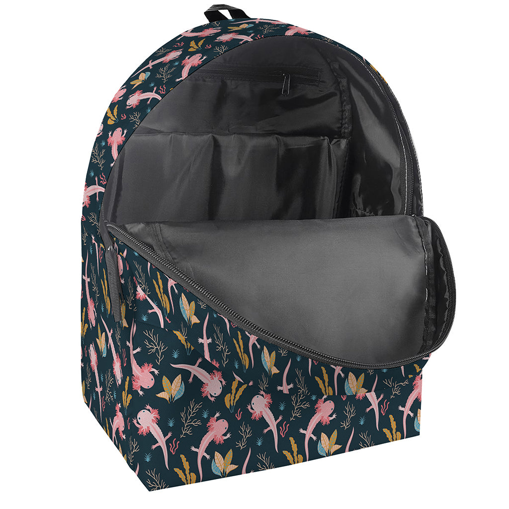 Pink Axolotl Pattern Print Backpack