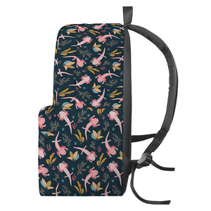 Pink Axolotl Pattern Print Backpack