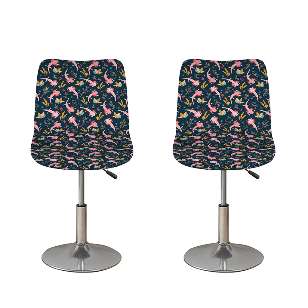 Pink Axolotl Pattern Print Bar Stool Covers
