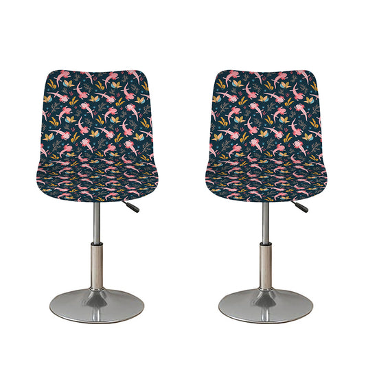 Pink Axolotl Pattern Print Bar Stool Covers