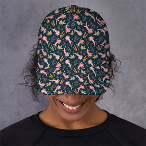 Pink Axolotl Pattern Print Baseball Cap