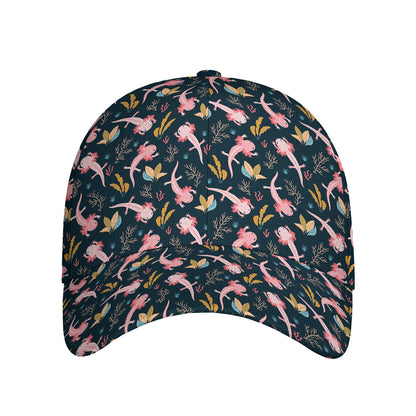 Pink Axolotl Pattern Print Baseball Cap