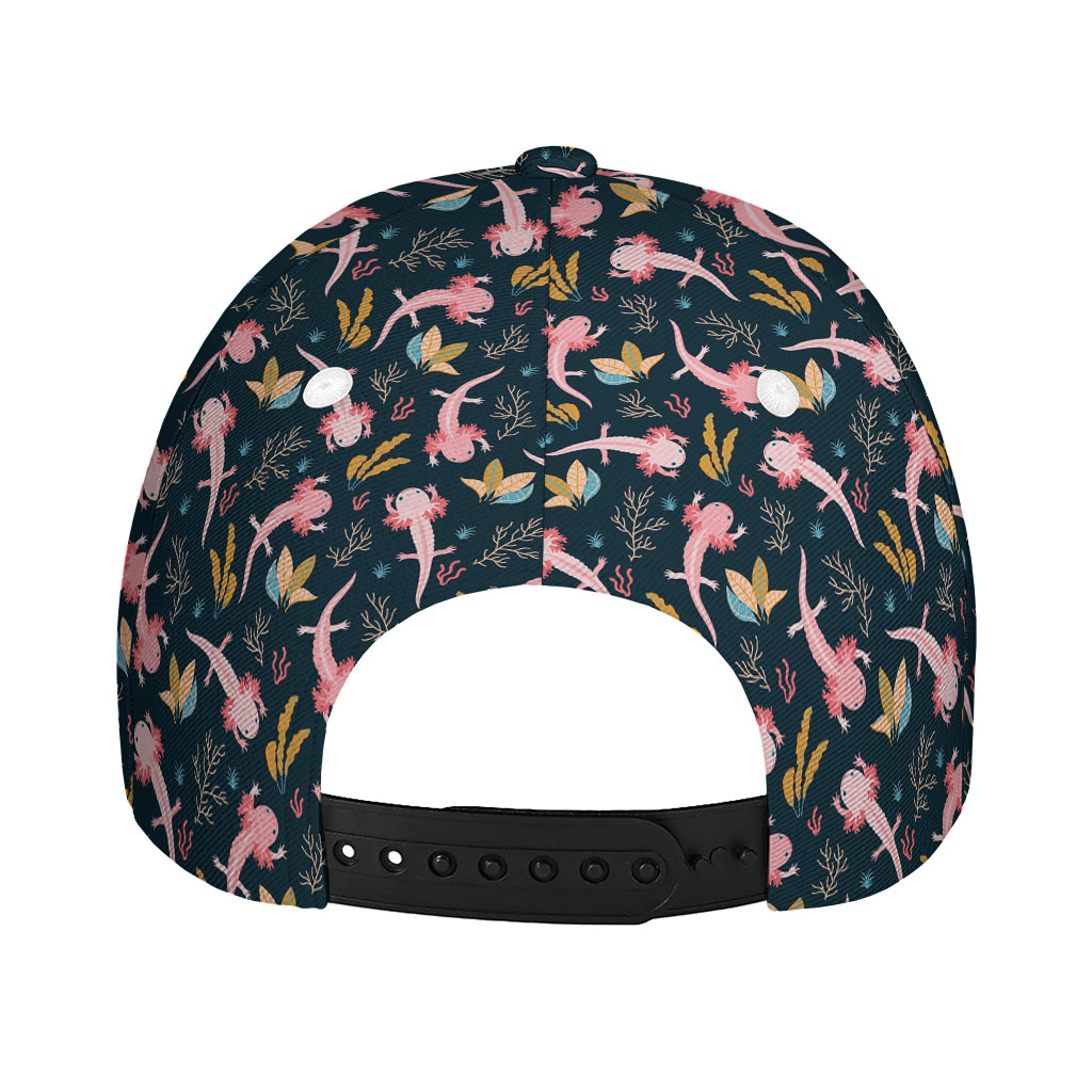 Pink Axolotl Pattern Print Baseball Cap