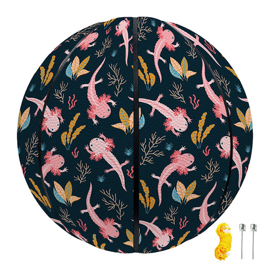 Pink Axolotl Pattern Print Basketball