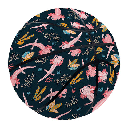 Pink Axolotl Pattern Print Basketball