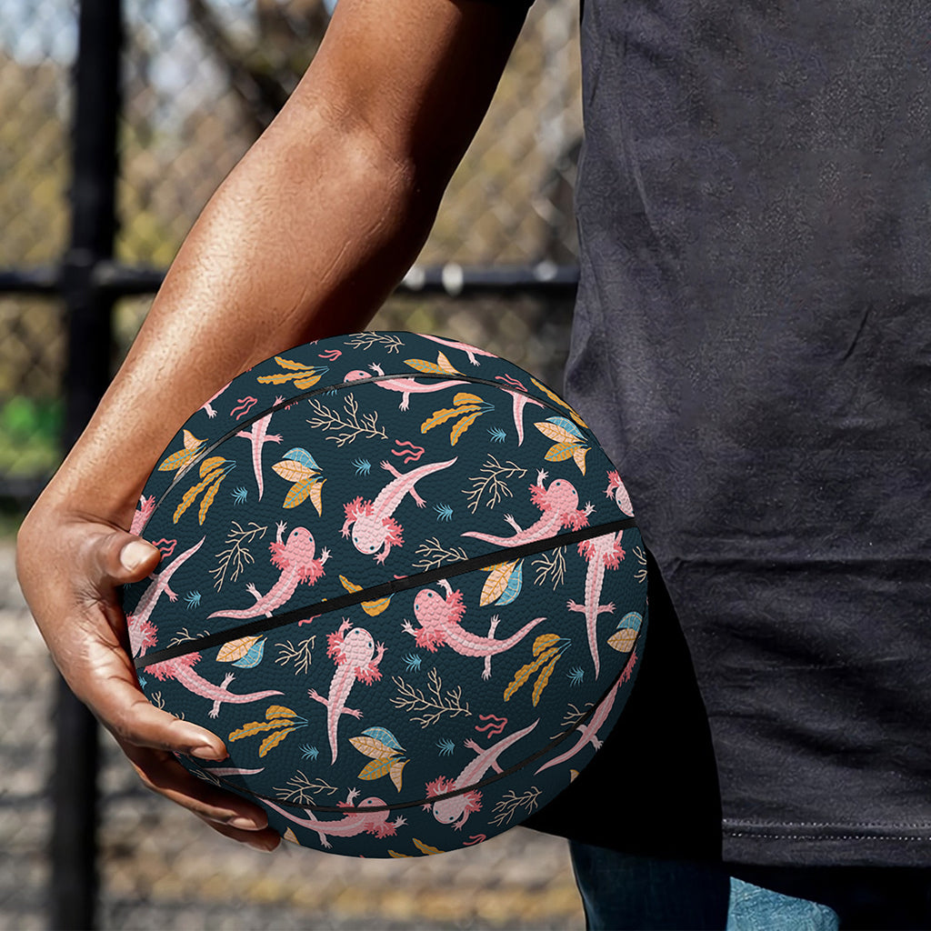 Pink Axolotl Pattern Print Basketball