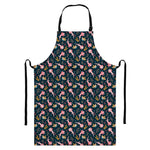Pink Axolotl Pattern Print Bib Apron With Pocket