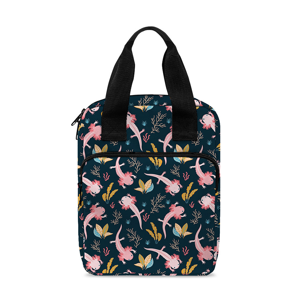 Pink Axolotl Pattern Print Bible Tote Bag