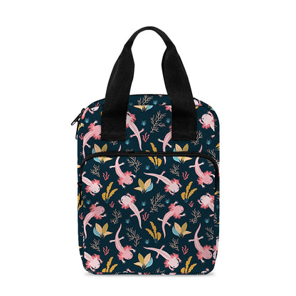 Pink Axolotl Pattern Print Bible Tote Bag
