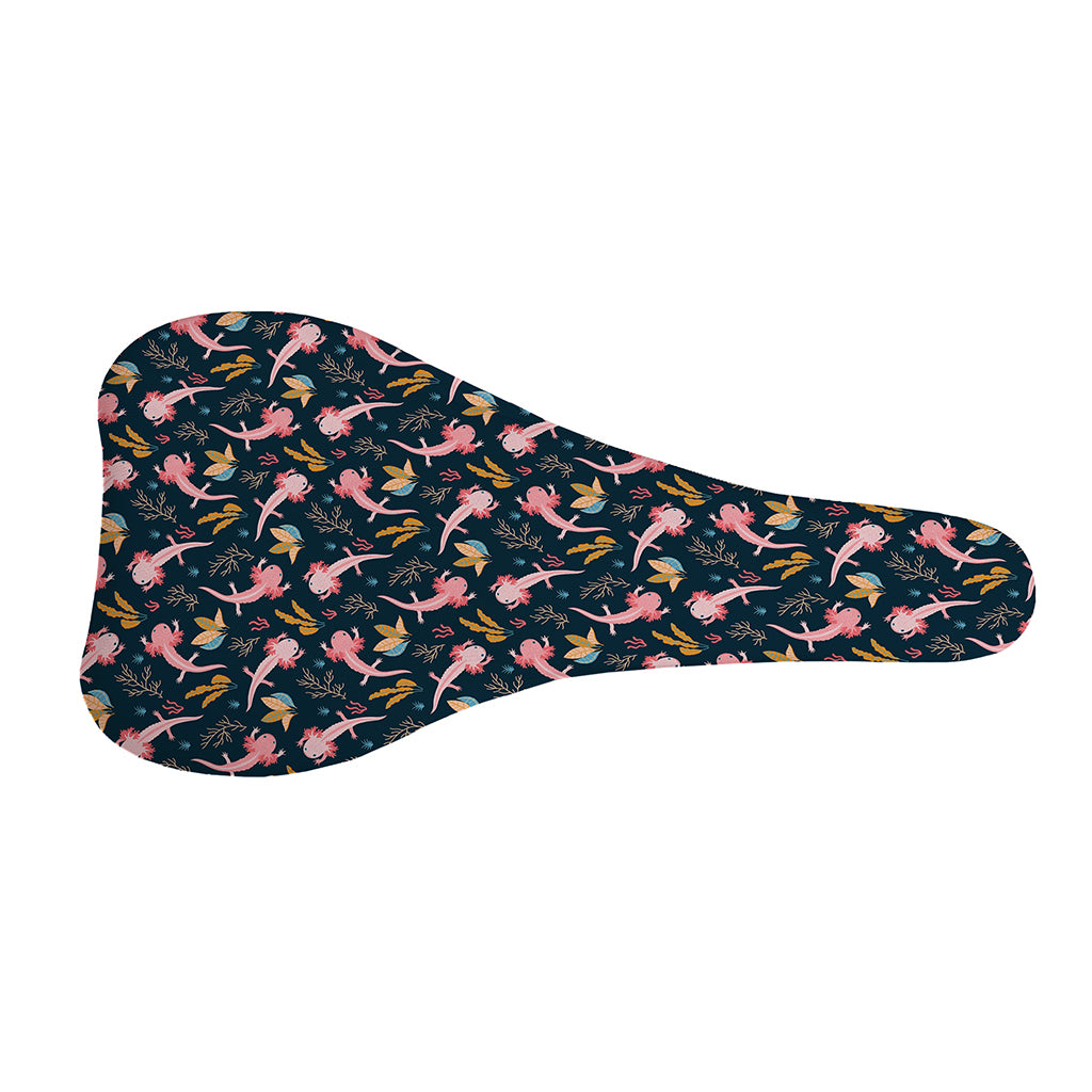 Pink Axolotl Pattern Print Bicycle Seat Cover
