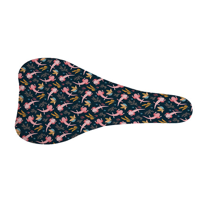 Pink Axolotl Pattern Print Bicycle Seat Cover