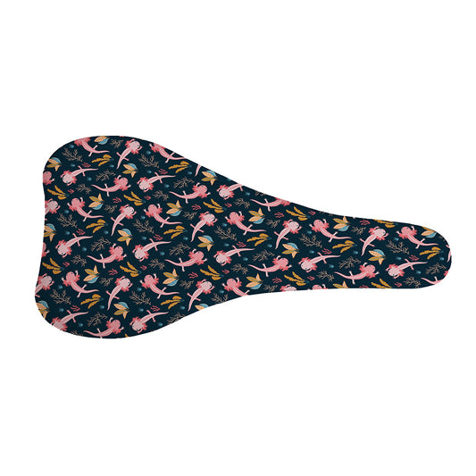 Pink Axolotl Pattern Print Bicycle Seat Cover