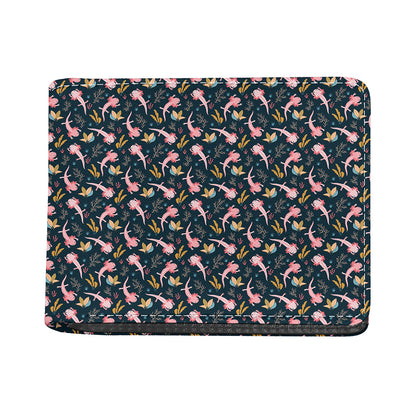 Pink Axolotl Pattern Print Bifold Wallet