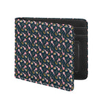 Pink Axolotl Pattern Print Bifold Wallet