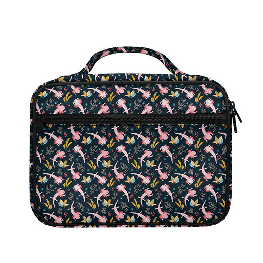 Pink Axolotl Pattern Print Briefcase Bible Bag