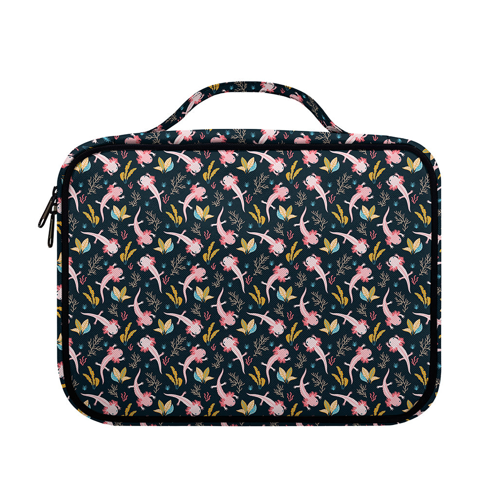 Pink Axolotl Pattern Print Briefcase Bible Bag