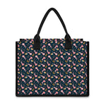 Pink Axolotl Pattern Print Canvas Tote Bag