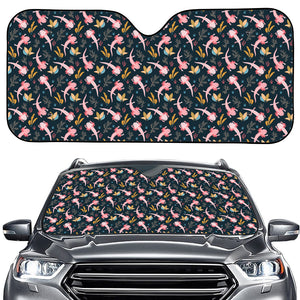 Pink Axolotl Pattern Print Car Windshield Sun Shade