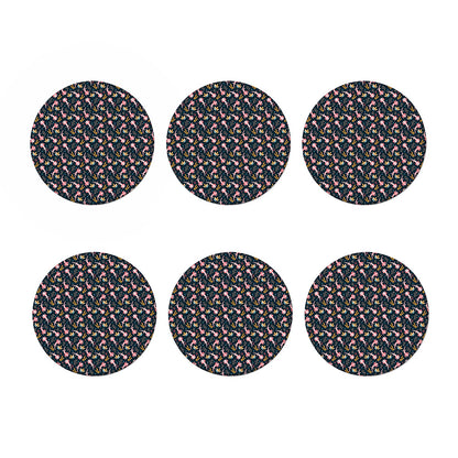 Pink Axolotl Pattern Print Coaster Set