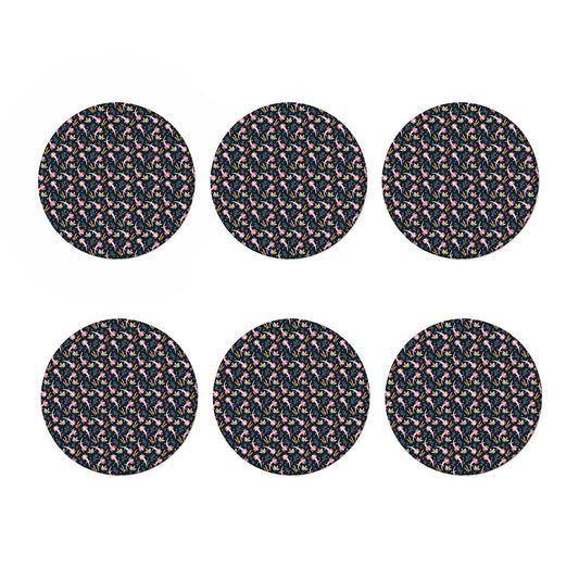 Pink Axolotl Pattern Print Coaster Set