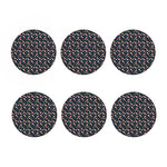 Pink Axolotl Pattern Print Coaster Set