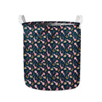 Pink Axolotl Pattern Print Collapsible Laundry Basket