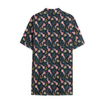 Pink Axolotl Pattern Print Cotton Hawaiian Shirt