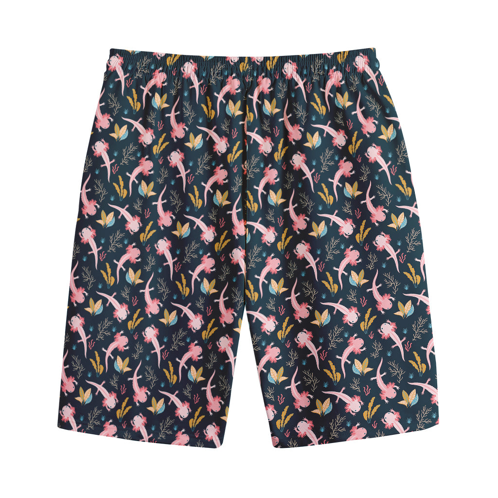 Pink Axolotl Pattern Print Cotton Shorts