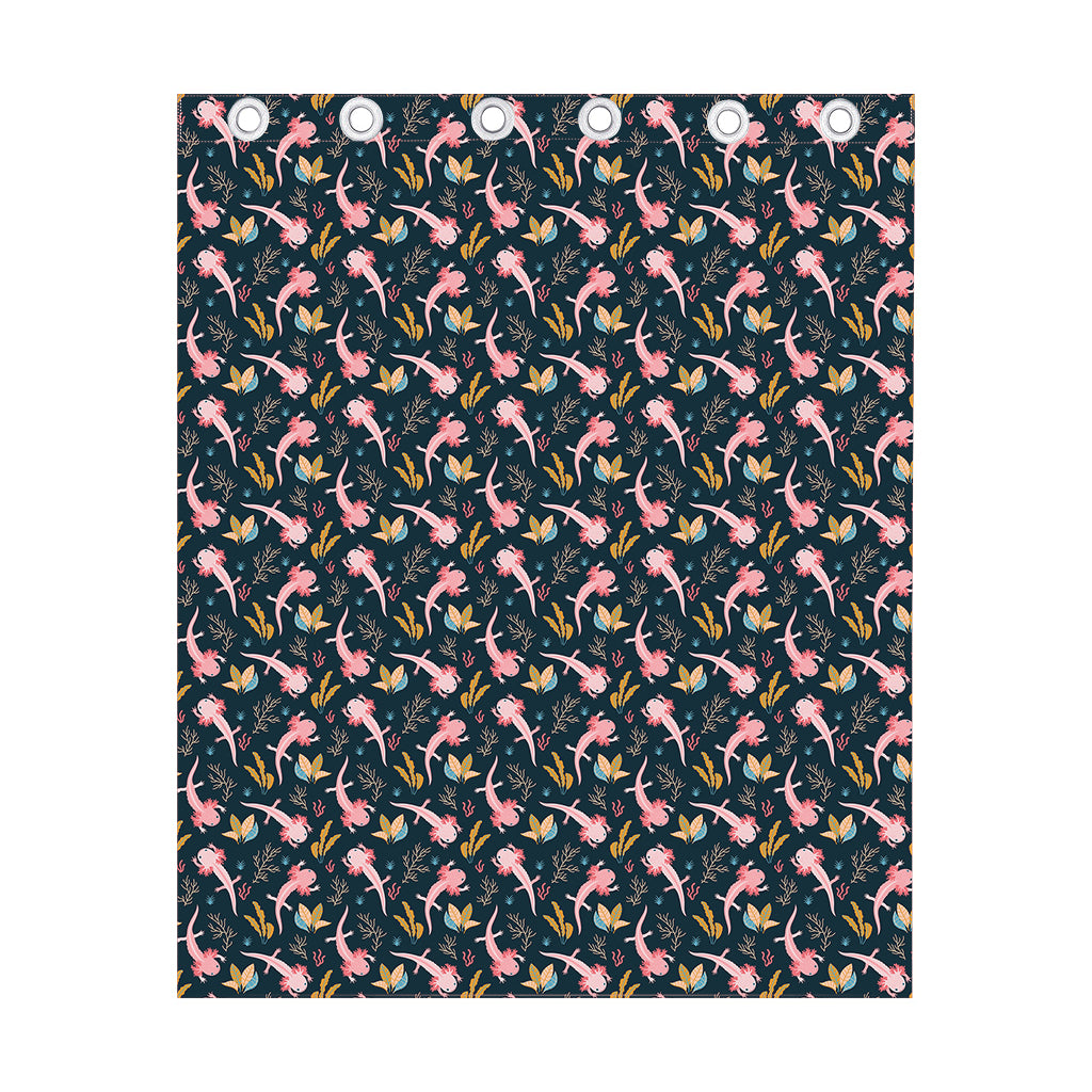 Pink Axolotl Pattern Print Curtain