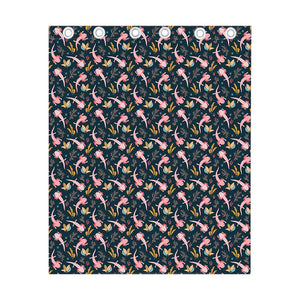 Pink Axolotl Pattern Print Curtain