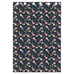 Pink Axolotl Pattern Print Curtain