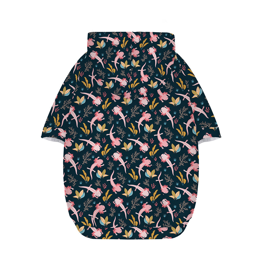 Pink Axolotl Pattern Print Dog Zip Up Hoodie