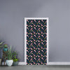 Pink Axolotl Pattern Print Door Sticker