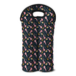Pink Axolotl Pattern Print Double Neoprene Wine Tote